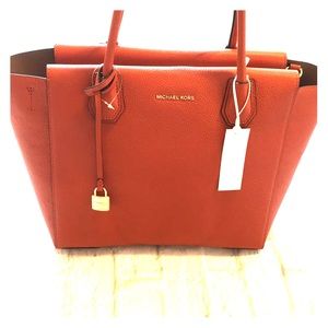 Orange Michael Kors Mercer Tote Bag